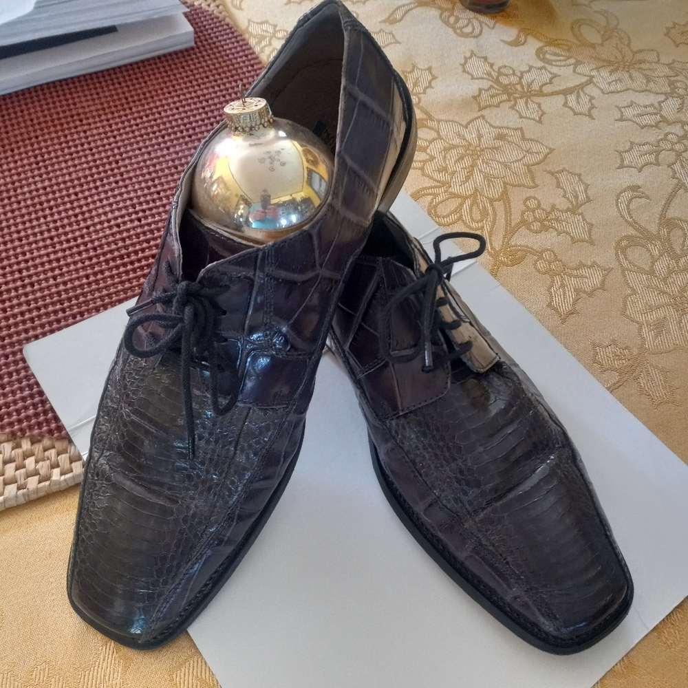 Vintage Stacy AdamsSNAKESKIN Lace Up Dress Shoes 10. Mens